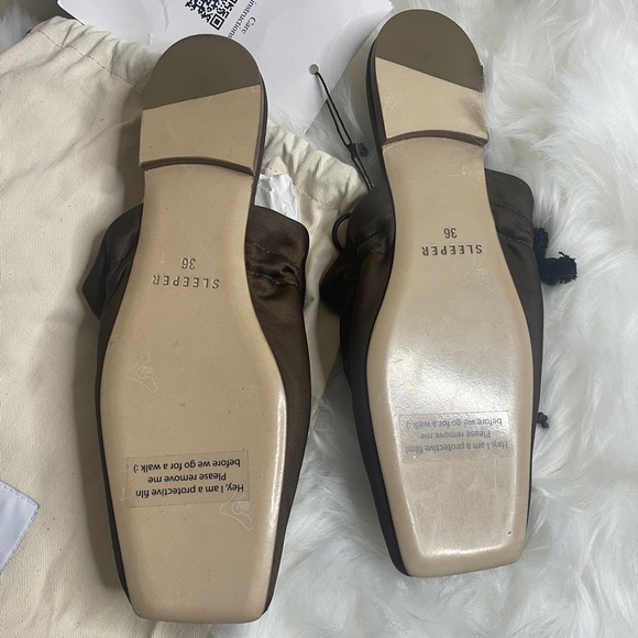 NWT Sleeper Puff Bow-Detailed Satin Slippers Size EU36/US5.5-6 - Picture 3 of 4